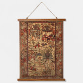 ペルシャ絨毯ナイツテヘラン金ゴールドデザイン 吊り下げ型タペストリー (正面)