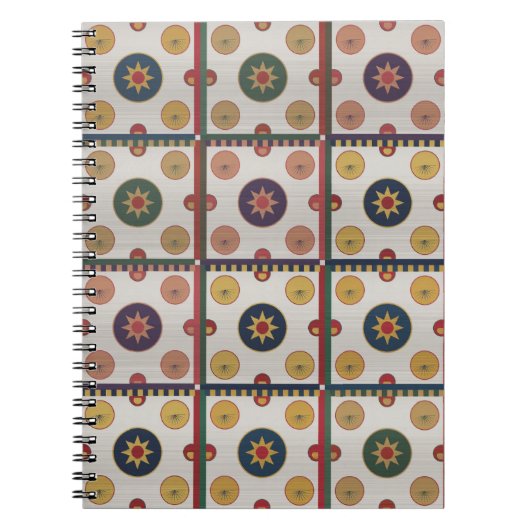 ペルシャ絨毯パターン デザイン ノートブック (正面)