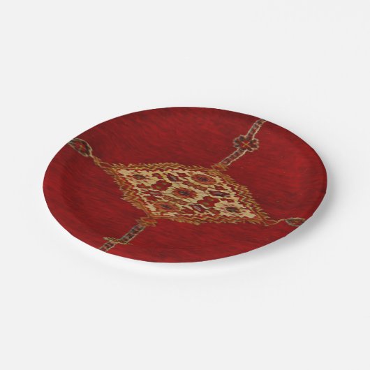 ペルシャ絨毯-はっきりしたなデザイン ペーパープレート (アングル)