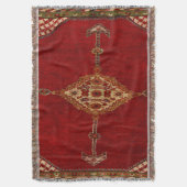 ペルシャ絨毯 – はっきりしたデザイン スローブランケット (正面縦)