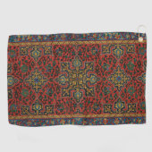 ペルシャ絨毯 カーペット 赤 青 クラシック ゴルフタオル (横)