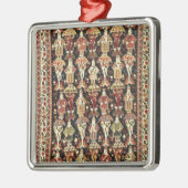 ペルシャ絨毯、第19第20世紀 メタルオーナメント (左)