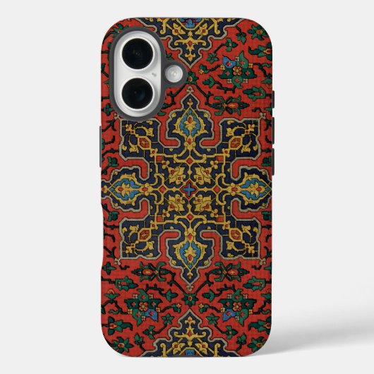 ペルシャ絨毯 赤 ブルー クラシック Case-Mate iPhoneケース (裏面)