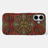 ペルシャ絨毯 赤 ブルー クラシック Case-Mate iPhoneケース (裏面 (横))