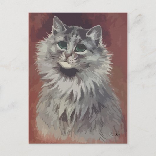 ペルシャ絵を描猫n° 5 ポストカード (正面)