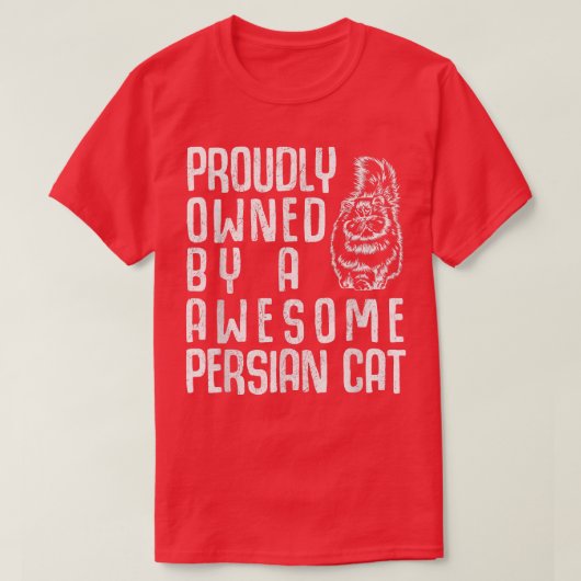 ペルシャ誇りを持った猫 Tシャツ (デザイン正面)