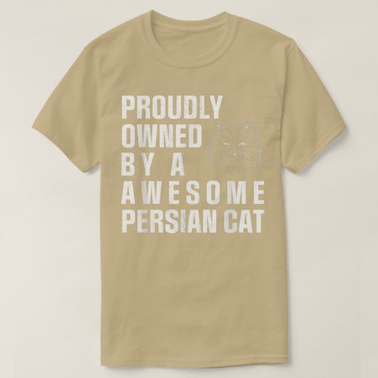 ペルシャ誇りを持った猫  Tシャツ (デザイン正面)
