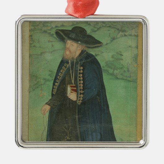 ペルシャ語で記されるイエズス会士の司祭: 「Jahangir S メタルオーナメント (正面)