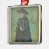 ペルシャ語で記されるイエズス会士の司祭: 「Jahangir S メタルオーナメント (左)
