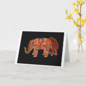 「ペルシャ象が2頭」 カード (黄色い花)