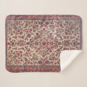 ペルシャ赤ピンク淡い青紫  シェルパブランケット (正面(横))