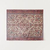 ペルシャ赤ピンク淡い青紫  タペストリー (正面(横))