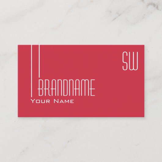 ペルシャ赤白(モノグラムと写真スタイリッシュ) 名刺 (正面)