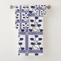 ペルシャ青フローラ幾何学模様