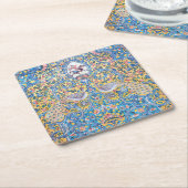 ペルシャ風の手の込んだタイル張りの壁画の正方形の紙コート スクエアペーパーコースター (アングル)