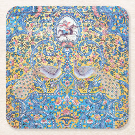 ペルシャ風の手の込んだタイル張りの壁画の正方形の紙コート スクエアペーパーコースター