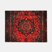 ペルシャ風カーペットにバラ畑    ドアマット (正面)