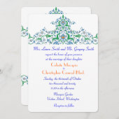 ペルシャ風トルコ・アラビア・モロッコの結婚式またはパーティー 招待状 (正面/裏面)