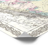 ペルシャ、アフガニスタン、アラビアの地図 ポスター (角)