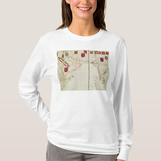 ペルシャ、アラビアおよびインドの地図 Tシャツ (正面)