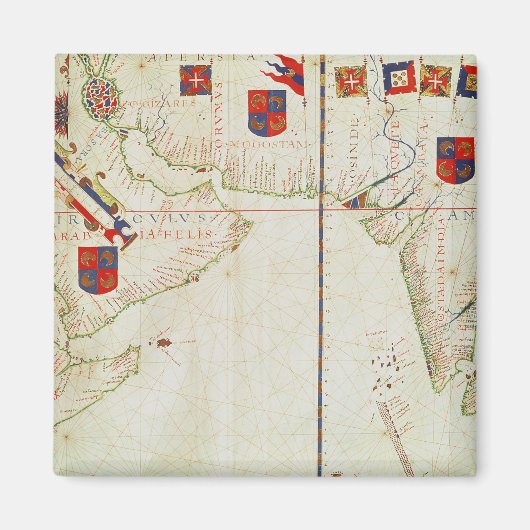 ペルシャ、アラビア、インドの地図 マグネット (正面)