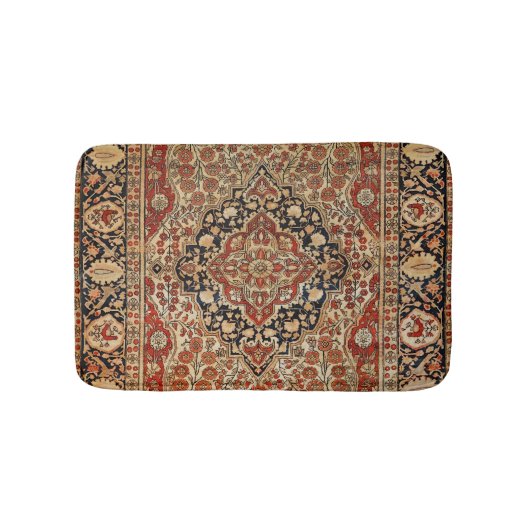 ペルシャ・カーシャン・バーント・オレンジ・イエロー バスマット (正面)