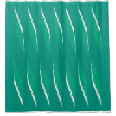 ペルシャ・ジャングルグリーン幾何学模様 シャワーカーテン (正面)