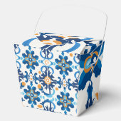 ペルシャ・ブルー模様の木製インスパイアギフトボックス フェイバーボックス (正面)