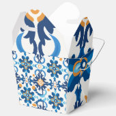 ペルシャ・ブルー模様の木製インスパイアギフトボックス フェイバーボックス (見開き)