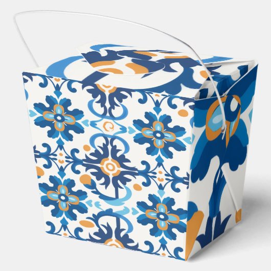 ペルシャ・ブルー模様の木製インスパイアギフトボックス フェイバーボックス (裏面)