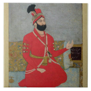ペルシャ(1688-1747年の天底Shah Afsharのポートレート タイル