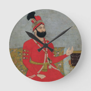 ペルシャ(1688-1747年の天底Shah Afsharのポートレート ラウンド壁時計