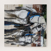 ペルシュロン荷車を引くウマ ジグソーパズル (横)