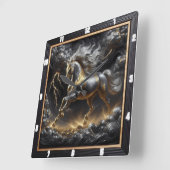 ペルシュロン馬時計:ストームメタル、カスタムゴル スクエア壁時計 (傾斜)