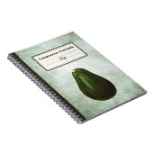 ペルシーアボカドイラストレーションパーソナライズされたコンプ ノートブック (右側)