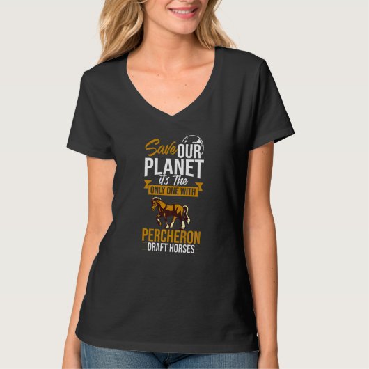 ペルシ荷車を引くロン乗馬鞍 Tシャツ (正面)