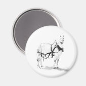 ペルシ荷車を引くロン馬ウマ科のアートマグネット マグネット (正面/裏面)