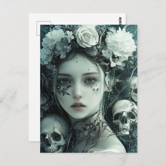 ペルセフォンの花とスカル ポストカード (正面/裏面)