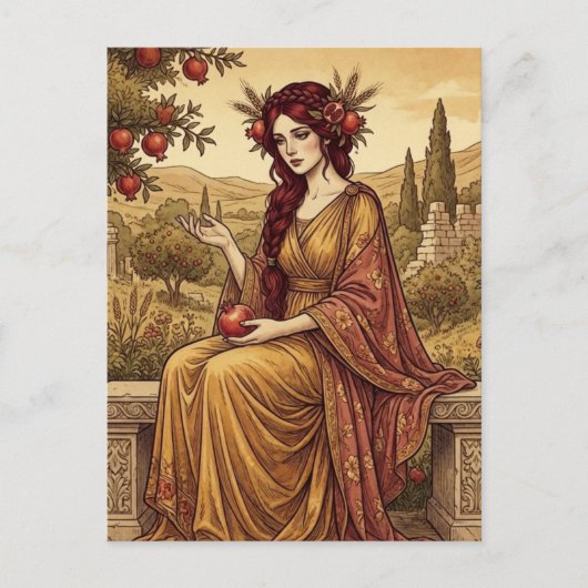 ペルセポネ ギリシャ神話 アート ポストカード (正面)