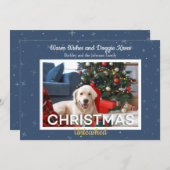 ペルソナライズされた犬の写真のクリスマス シーズンカード (正面/裏面)