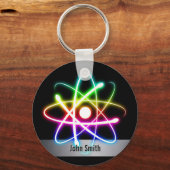 ペルソナライズカラフル白熱［赤熱］光を放つ原子 キーホルダー (正面)