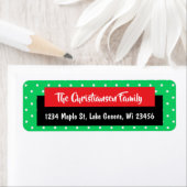 ペルソナライズクリスマスグリーンレッドドットホリデイ ラベル (インサイチュ)