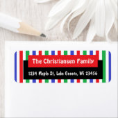 ペルソナライズクリスマスグリーンレッドフェスティバルホリデイ ラベル (インサイチュ)