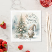 ペルソナライズドお洒落クリスマス格言とツリー スタンダードランチョンナプキン (インサイチュ)