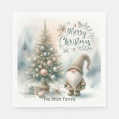 ペルソナライズドお洒落クリスマス格言とツリー スタンダードランチョンナプキン (正面)