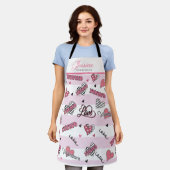 ペルソナリスタイリッシュスXOXOバレンタインデーのパターン エプロン (着用した状態)