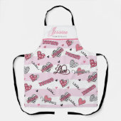 ペルソナリスタイリッシュスXOXOバレンタインデーのパターン エプロン (正面)