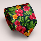 ペルソナ鮮やかライズ可能な熱帯フローラ ネクタイ