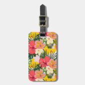 ペルソナ鮮やかライズ可能な熱帯フローラ ラゲッジタグ (正面縦)