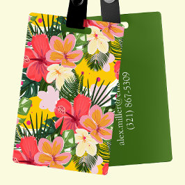 ペルソナ鮮やかライズ可能な熱帯フローラ ラゲッジタグ